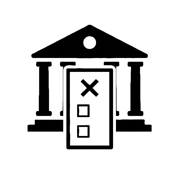 Rathaus und Wahlzettel