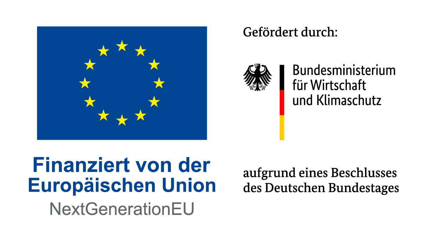 Leider haben wir keinen Titel zu diesem Bild. Wir arbeiten daran und bitten um Ihr Verständnis. Finanziert von der Europäischen Union, gefördert durch das Bundesministerium für Wirtschaft und Klimaschutz, NextGenerationEU.