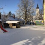obere Garten im Winter
