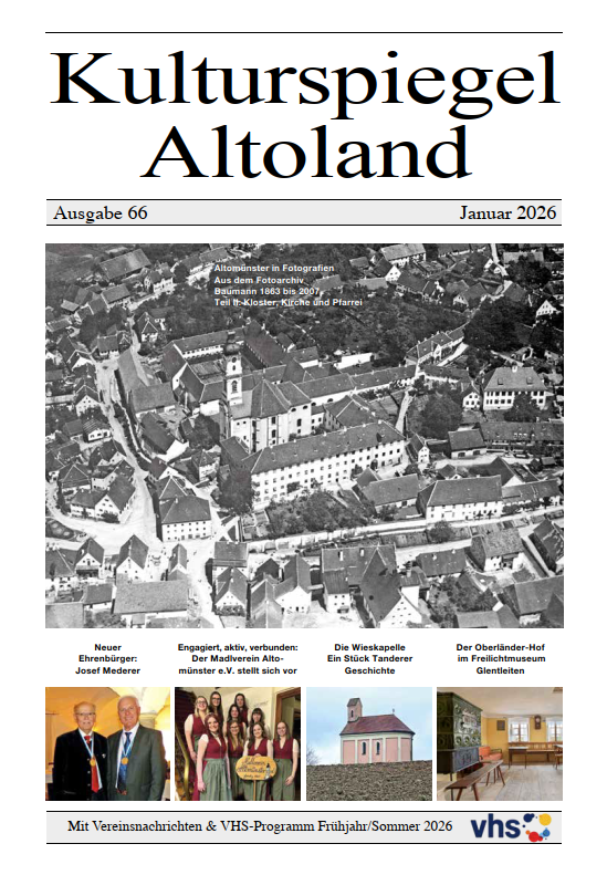Kulturspiegel Altland, Ausgabe 66, Januar 2026. Altomünster, Baumann 1963 bis 2007, Treffen.