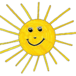 Lächlende Sonne mit Strahlen