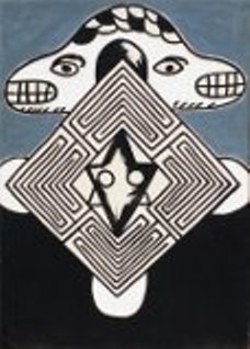 Quadratisches Gemälde von einem Labyrinth