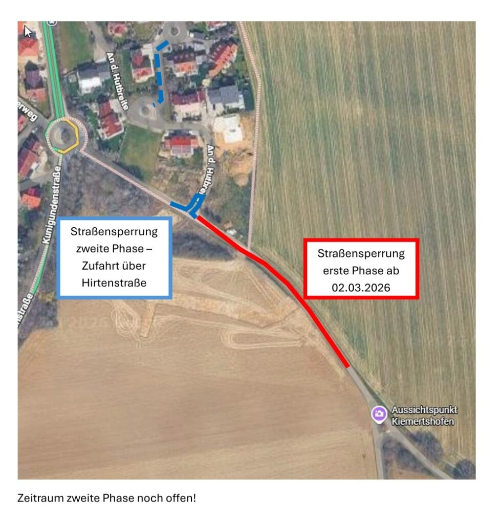 Luftbild Straßensperrung