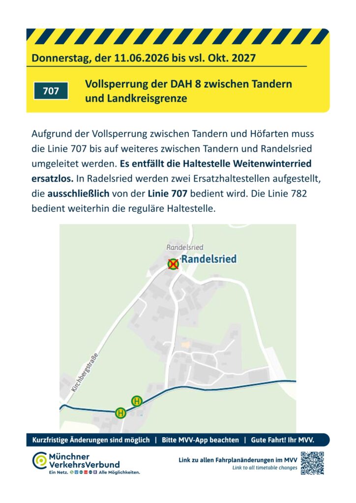 Ersatzhaltestellen MVV Randelsried