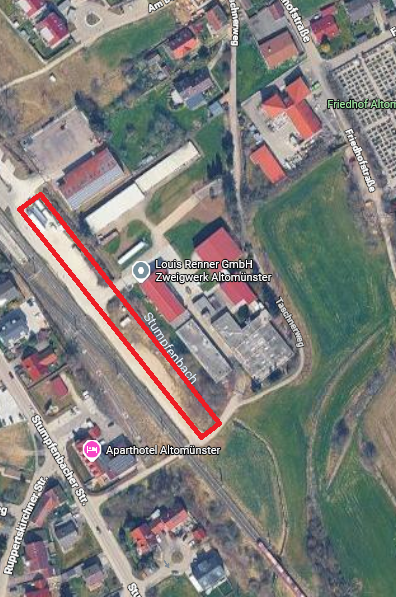 Lageplan Bahnhofgelände Verlängerung